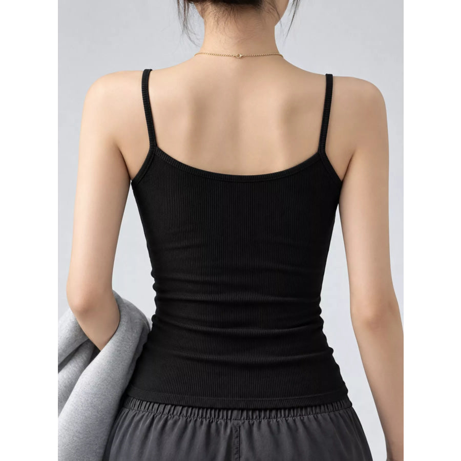 Slim-Fit Ribbed Square Neck Cami Top Apparel and Accessories