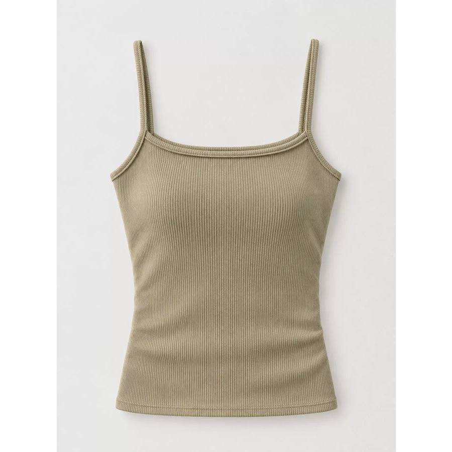 Slim-Fit Ribbed Square Neck Cami Top Apparel and Accessories