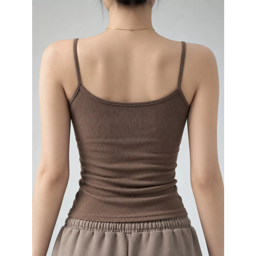 Slim-Fit Ribbed Square Neck Cami Top Apparel and Accessories