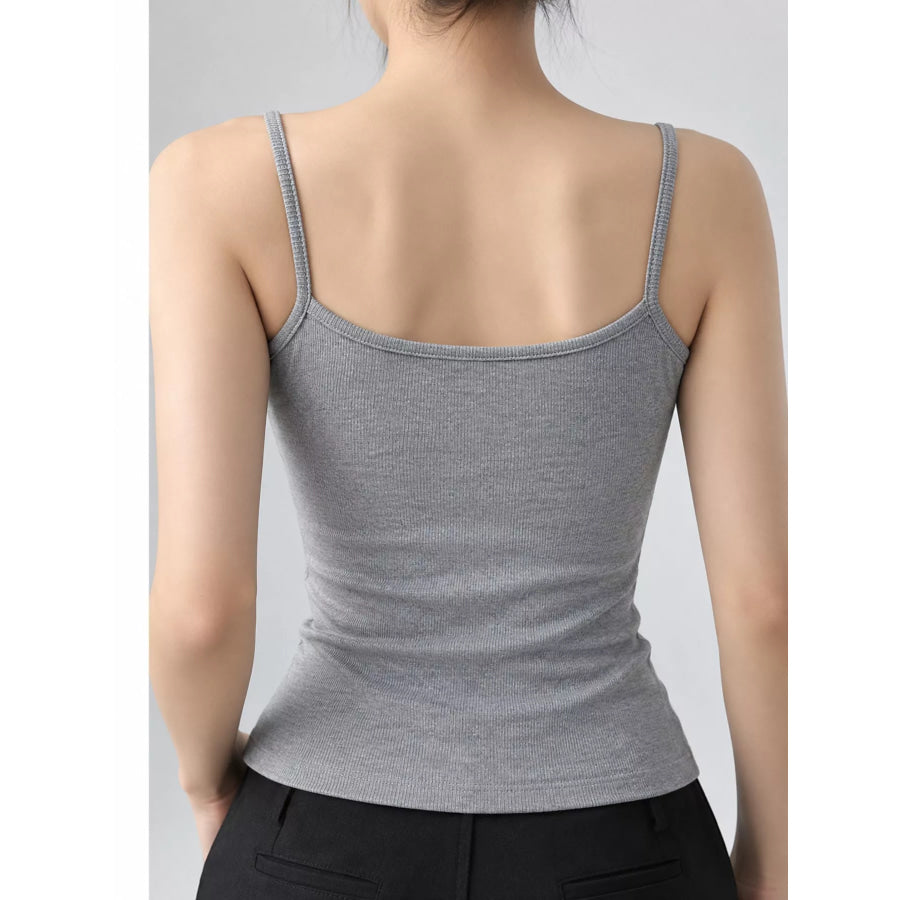 Slim-Fit Ribbed Square Neck Cami Top Apparel and Accessories