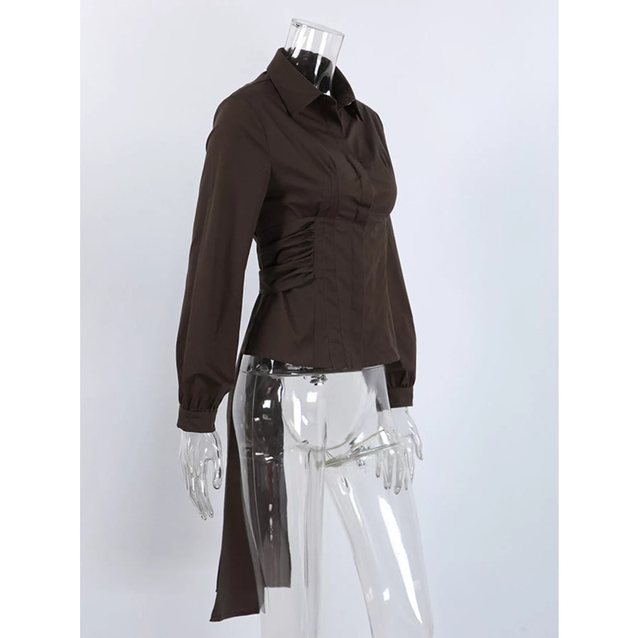Slim-Fit Ruched Waist Shirt Apparel and Accessories