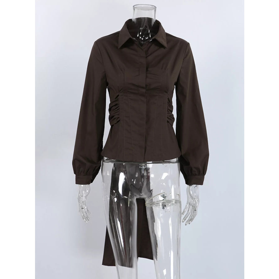 Slim-Fit Ruched Waist Shirt Apparel and Accessories