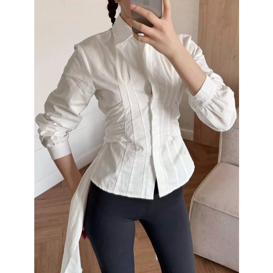 Slim-Fit Ruched Waist Shirt Apparel and Accessories
