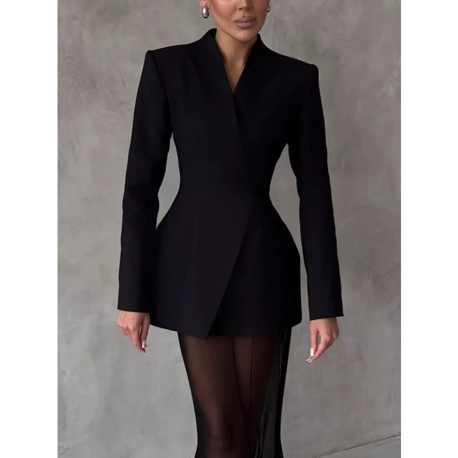 Slim-Fit Structured Waist Blazer Black / S Apparel and Accessories