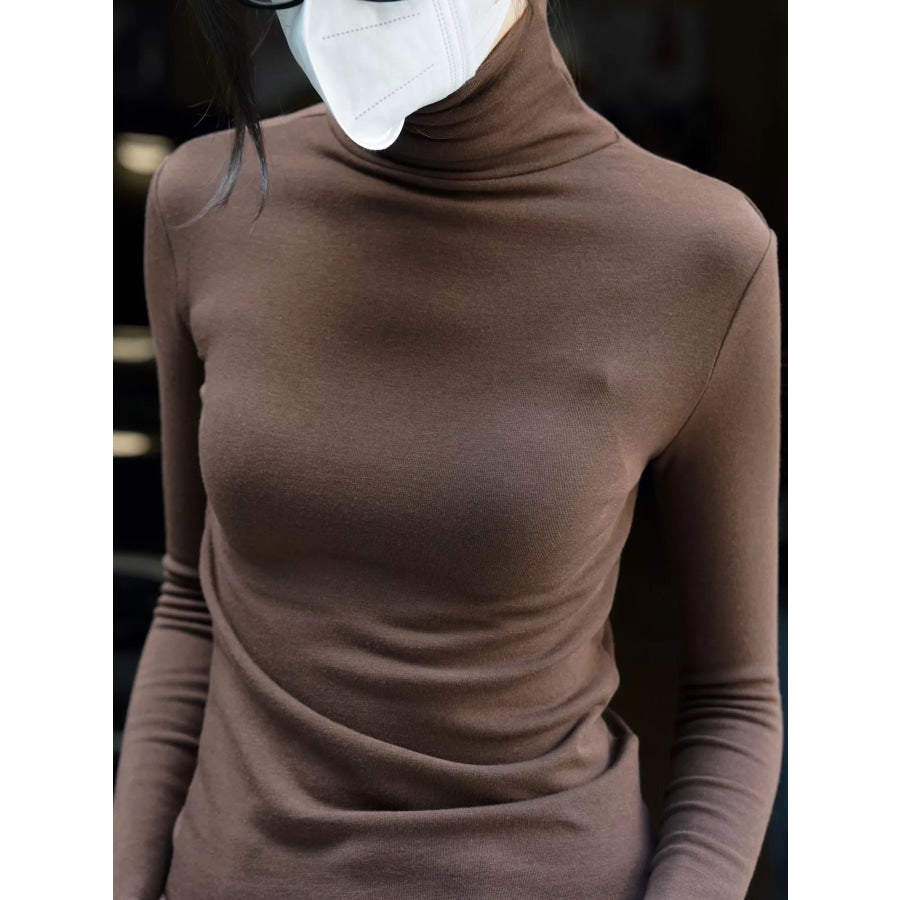Slim-Fit Turtleneck Long Sleeve T-Shirt Apparel and Accessories