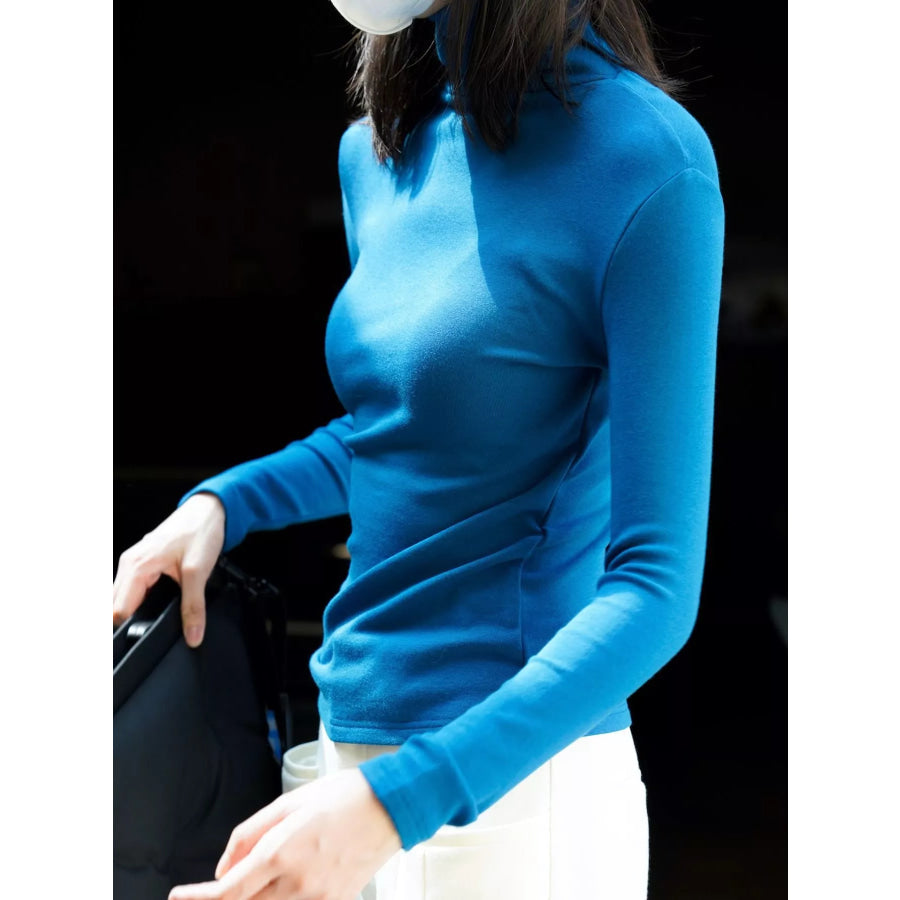Slim-Fit Turtleneck Long Sleeve T-Shirt Apparel and Accessories