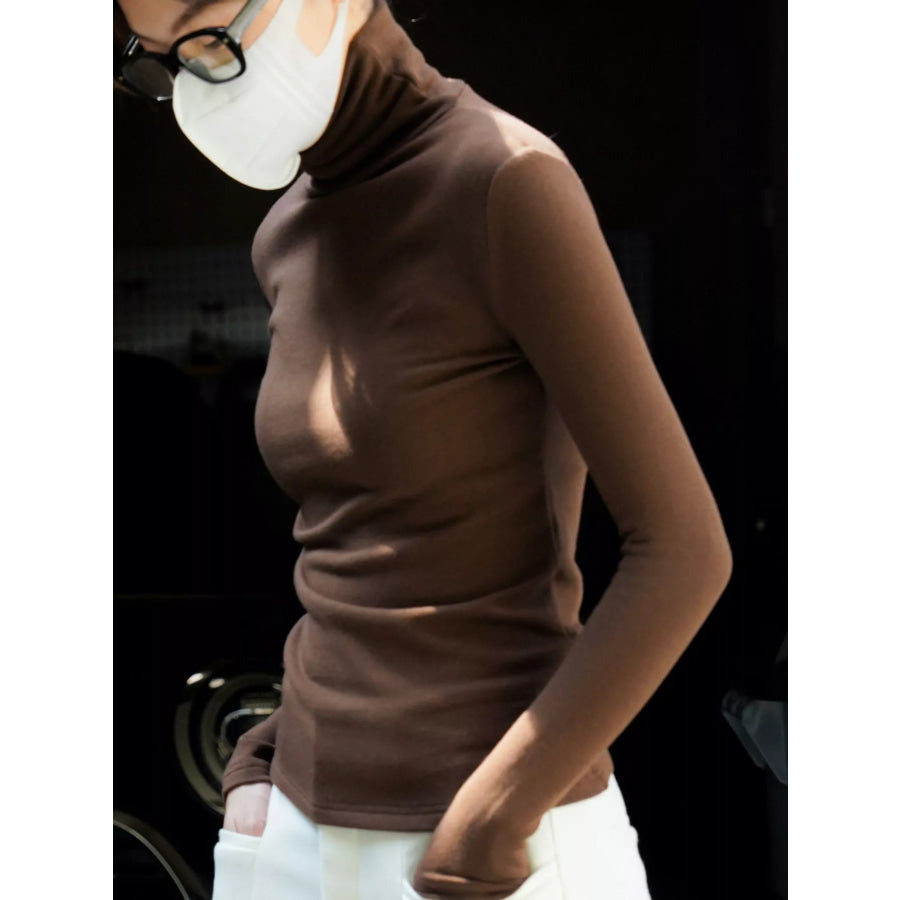 Slim-Fit Turtleneck Long Sleeve T-Shirt Apparel and Accessories