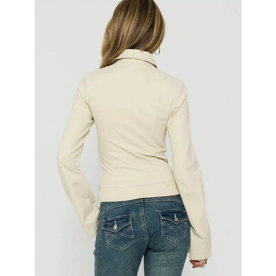 Slim-Fit Utility Zip-Up Cropped Jacket