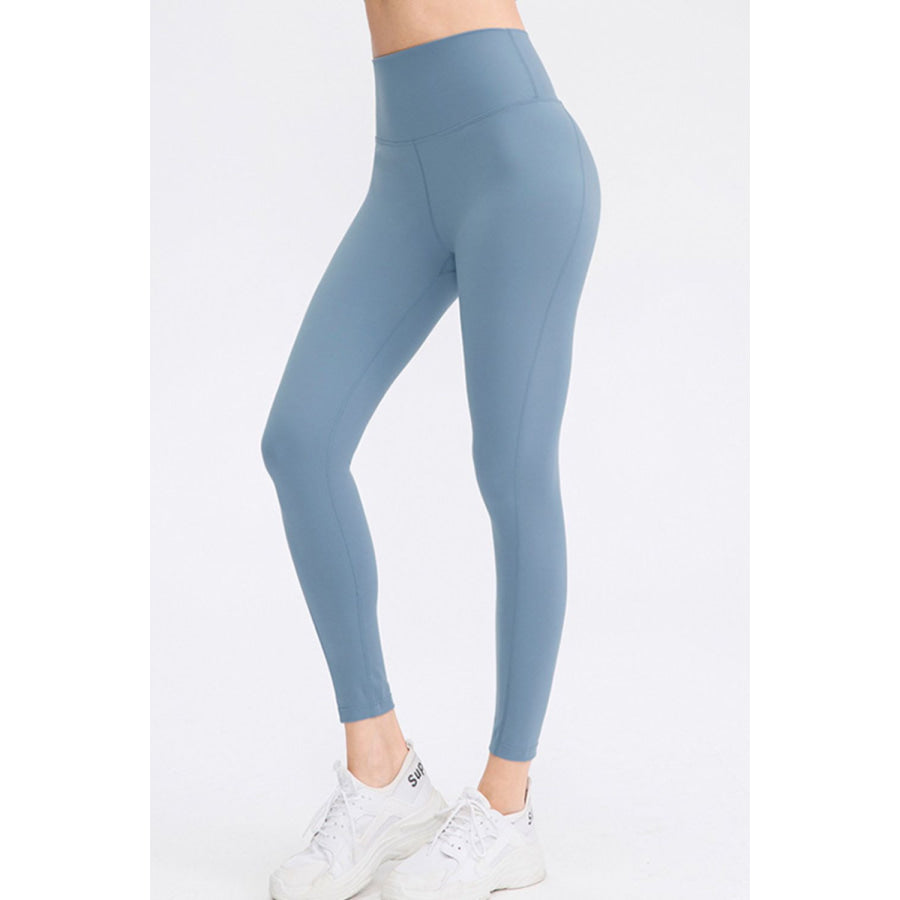 Slim Fit Wide Waistband Long Sports Pants Misty Blue / 2/XS