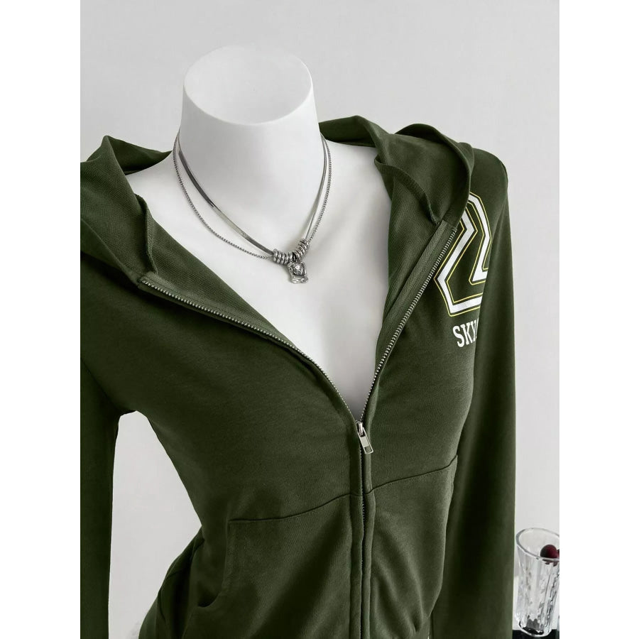Slim-Fit Zip-Up Hoodie Apparel and Accessories