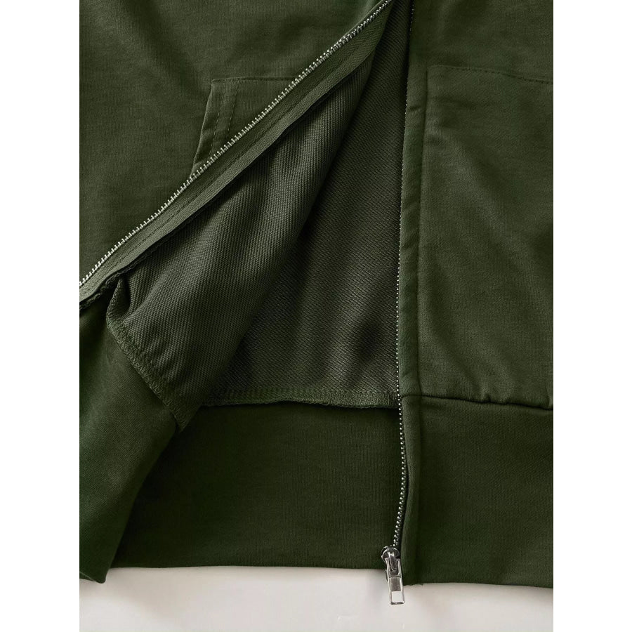 Slim-Fit Zip-Up Hoodie Apparel and Accessories
