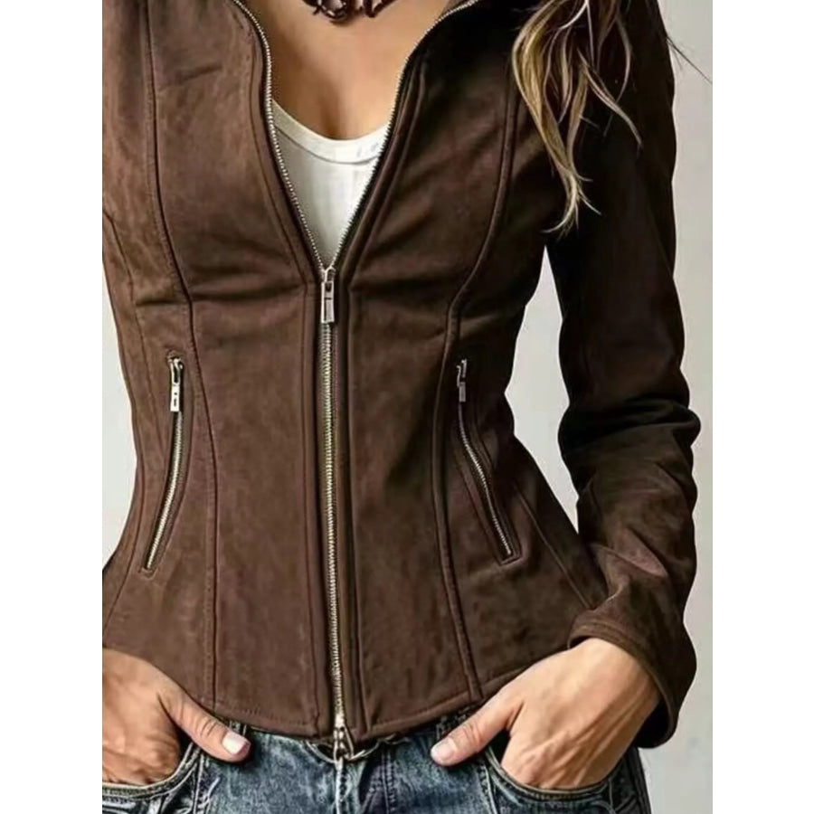 Slim-Fit Zip-Up Jacket Apparel and Accessories