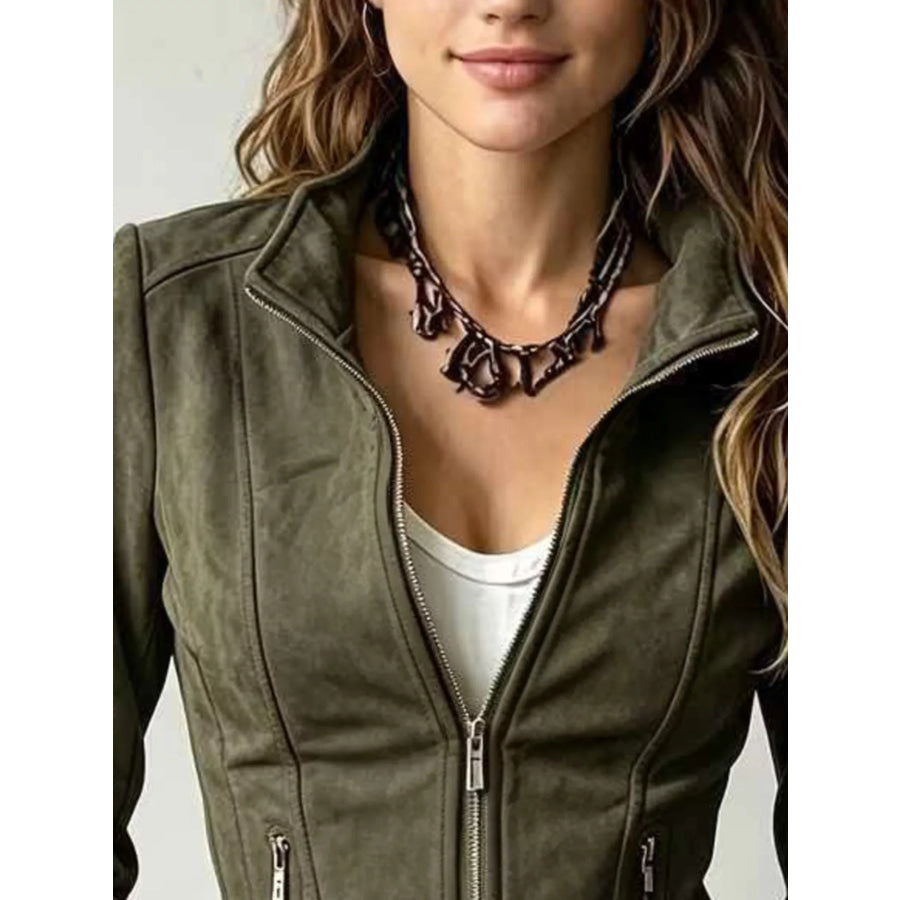 Slim-Fit Zip-Up Jacket Apparel and Accessories