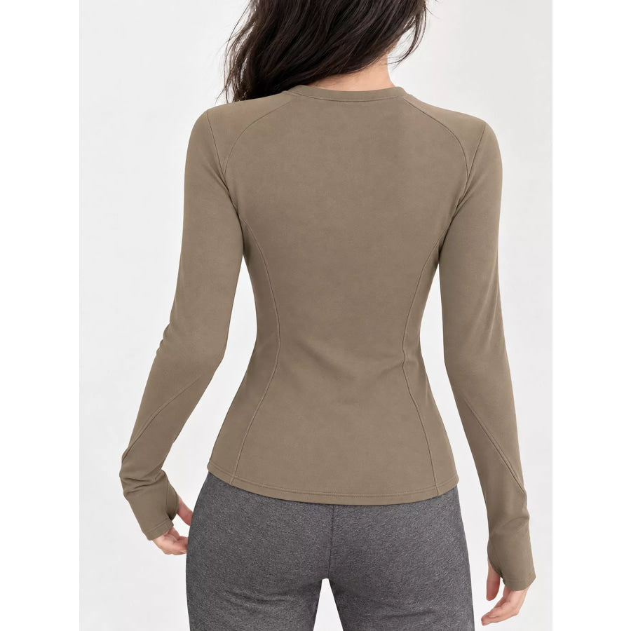 Slim-Fit Zip-Up Long Sleeve Jacket Apparel and Accessories