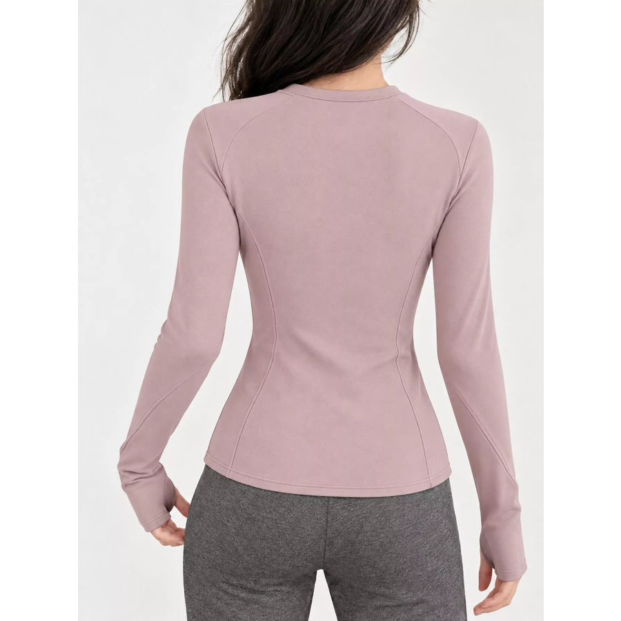 Slim-Fit Zip-Up Long Sleeve Jacket Apparel and Accessories