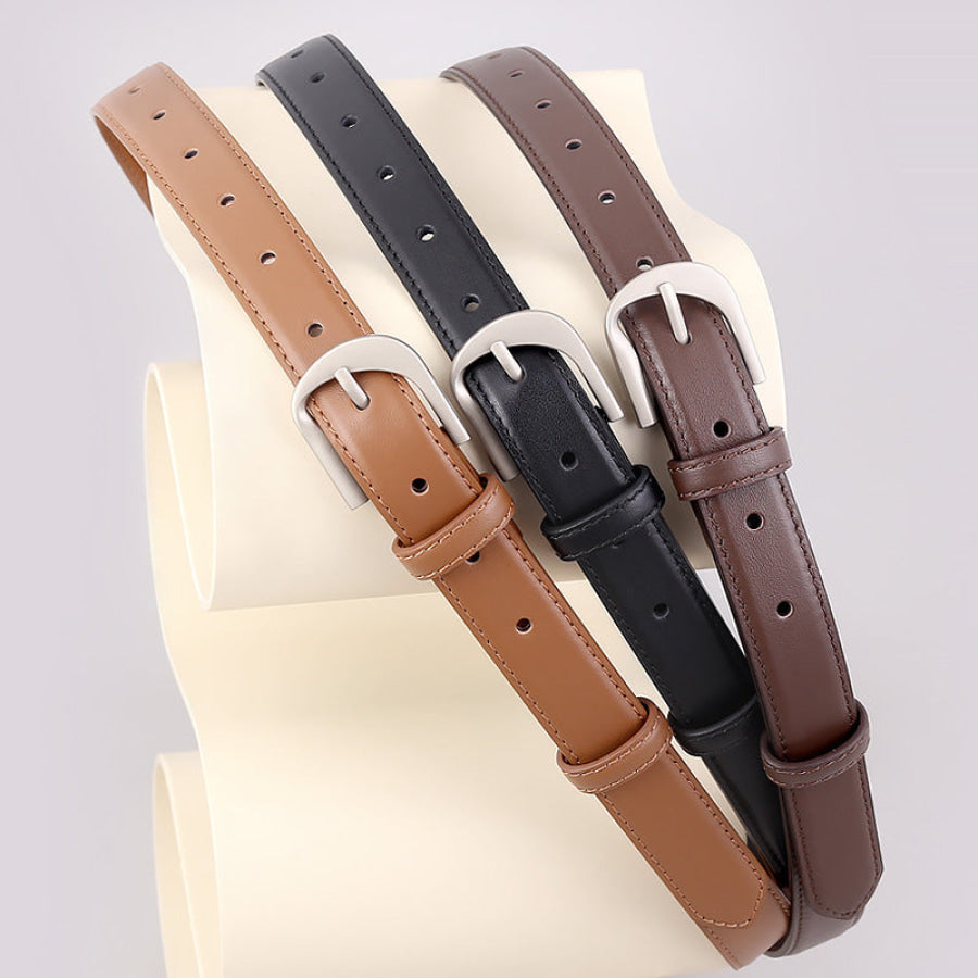 Slim Leather Adjustable Buckle Belt Apparel and Accessories