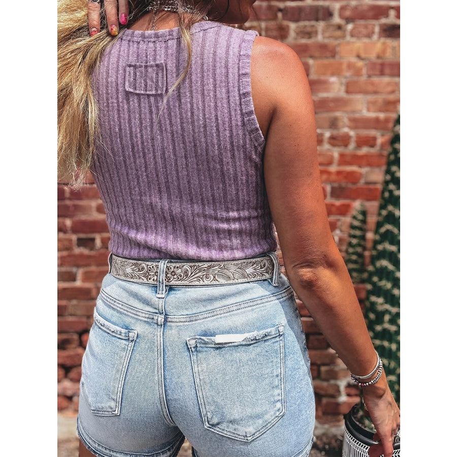 Slim Ribbed Mineral Wash Tank Top Apparel and Accessories