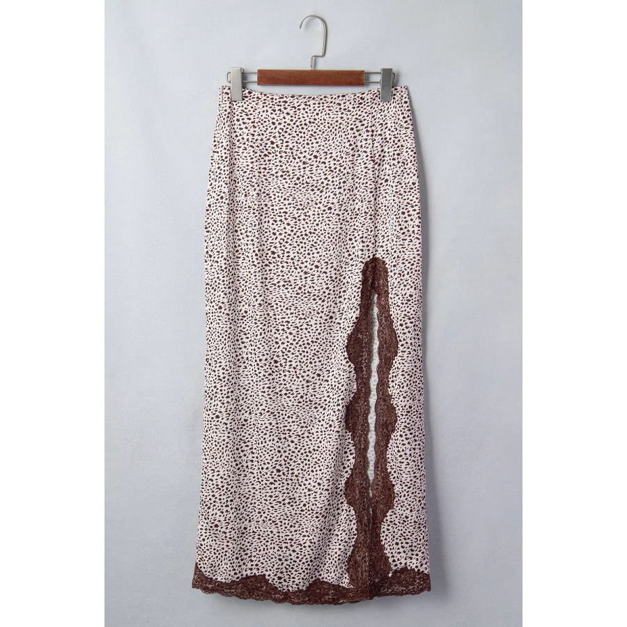 Slit Animal Print Skirt Apparel and Accessories