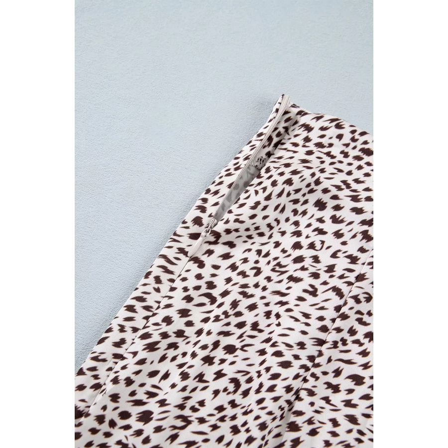 Slit Animal Print Skirt Apparel and Accessories