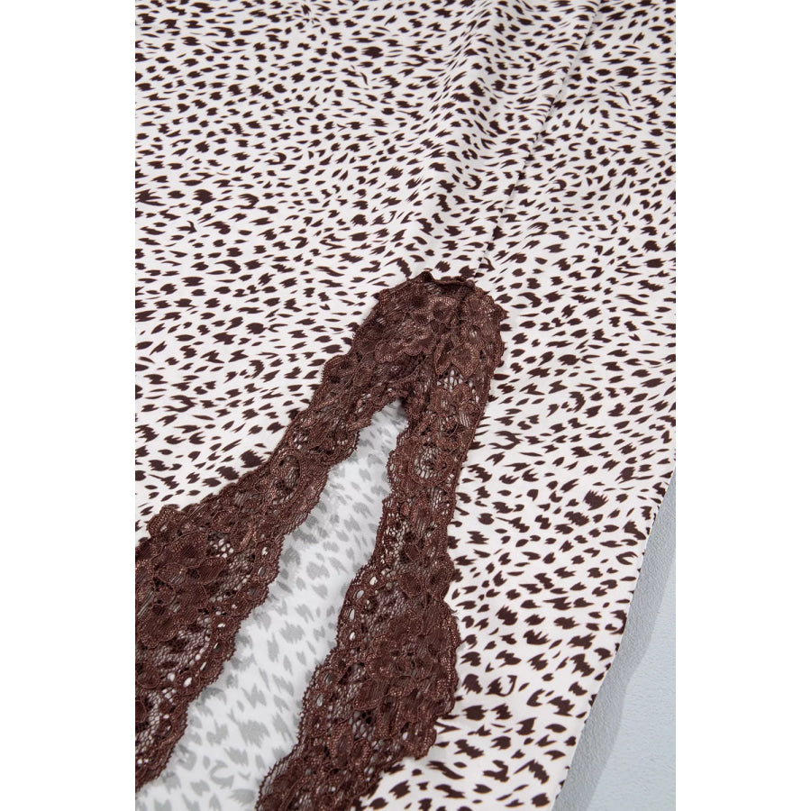 Slit Animal Print Skirt Apparel and Accessories
