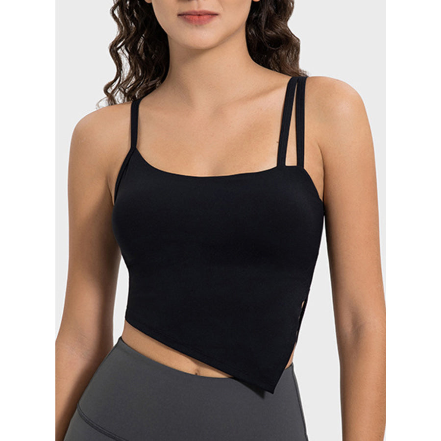 Slit Asymmetrical Neck Active Cami Apparel and Accessories