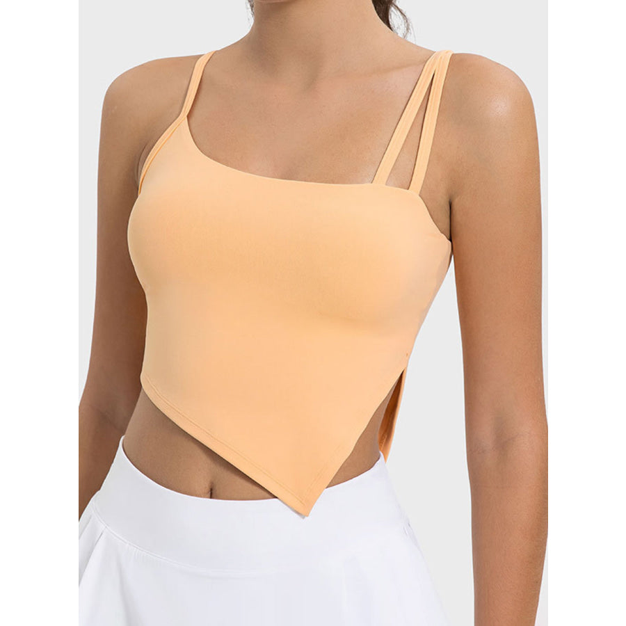 Slit Asymmetrical Neck Active Cami Sherbet / 4 Apparel and Accessories