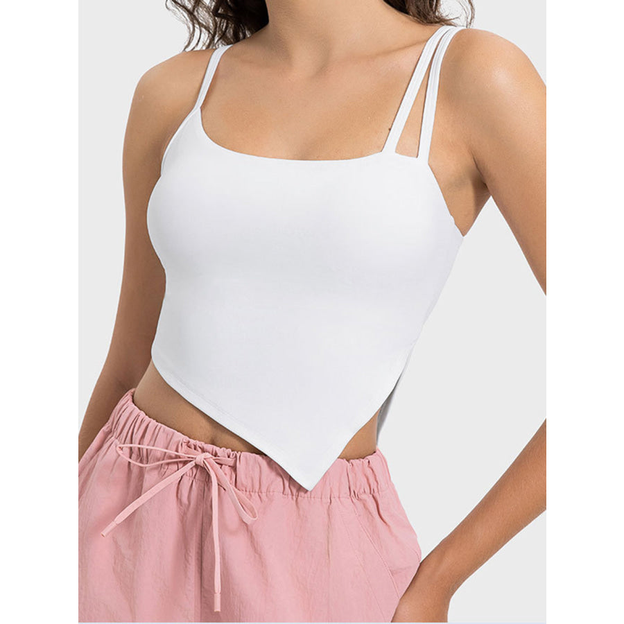Slit Asymmetrical Neck Active Cami White / 4 Apparel and Accessories