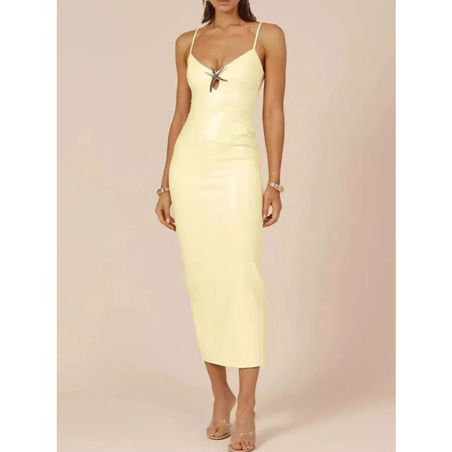 Slit Back Gradient Cami Dress Apricot / S Apparel and Accessories