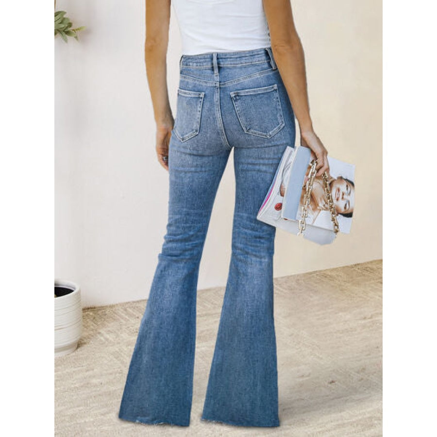 Slit Bootcut Jeans with Pockets Medium / S Clothing