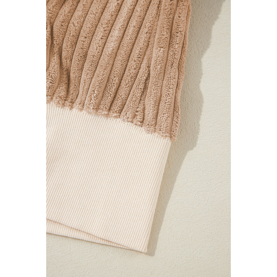 Slit Color Block Long Sleeve Sweatshirt Apparel and Accessories