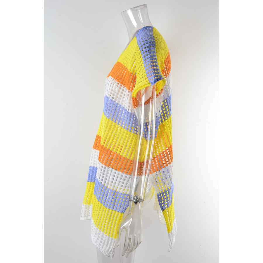 Slit Color Block V - Neck Cover - Up Canary Yellow / One Size Apparel and Accessories