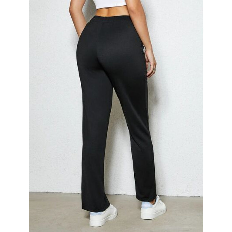 Slit Elastic Waist Pants Apparel and Accessories