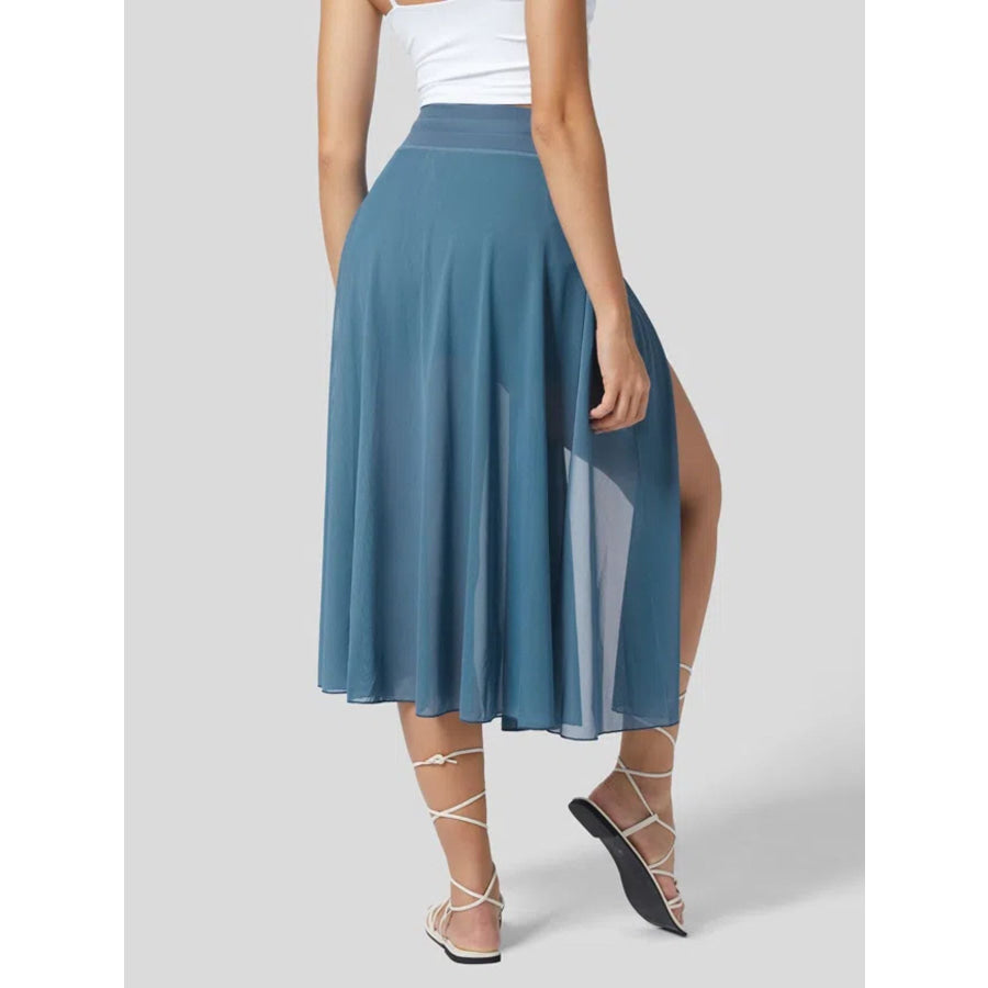 Slit Flowy Skirt with Shorts Liner Apparel and Accessories