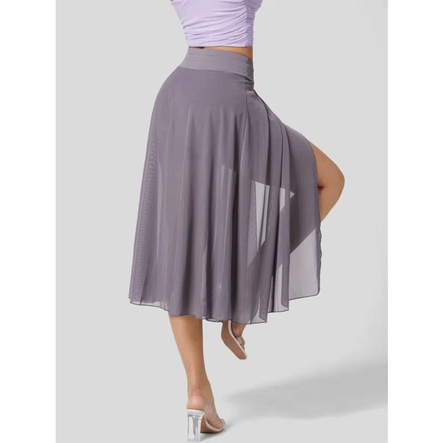 Slit Flowy Skirt with Shorts Liner Apparel and Accessories