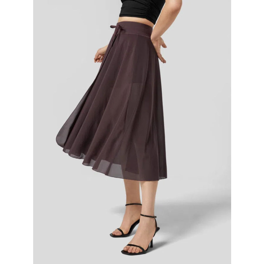 Slit Flowy Skirt with Shorts Liner Apparel and Accessories