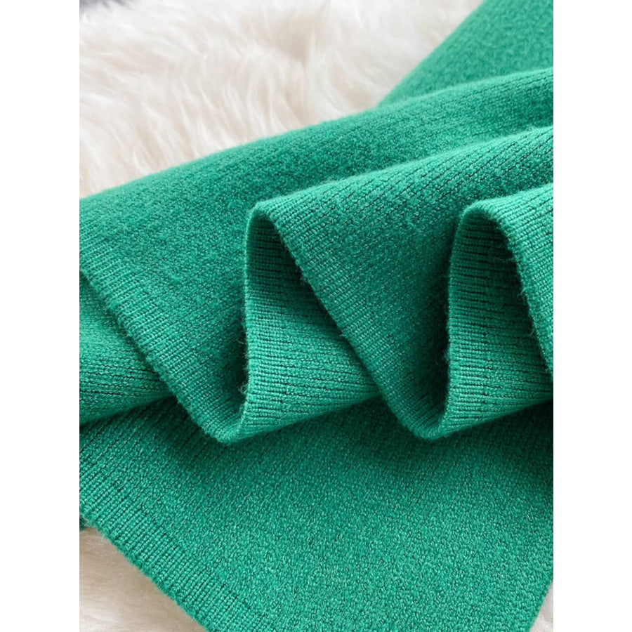 Slit Knit Midi Skirt Apparel and Accessories