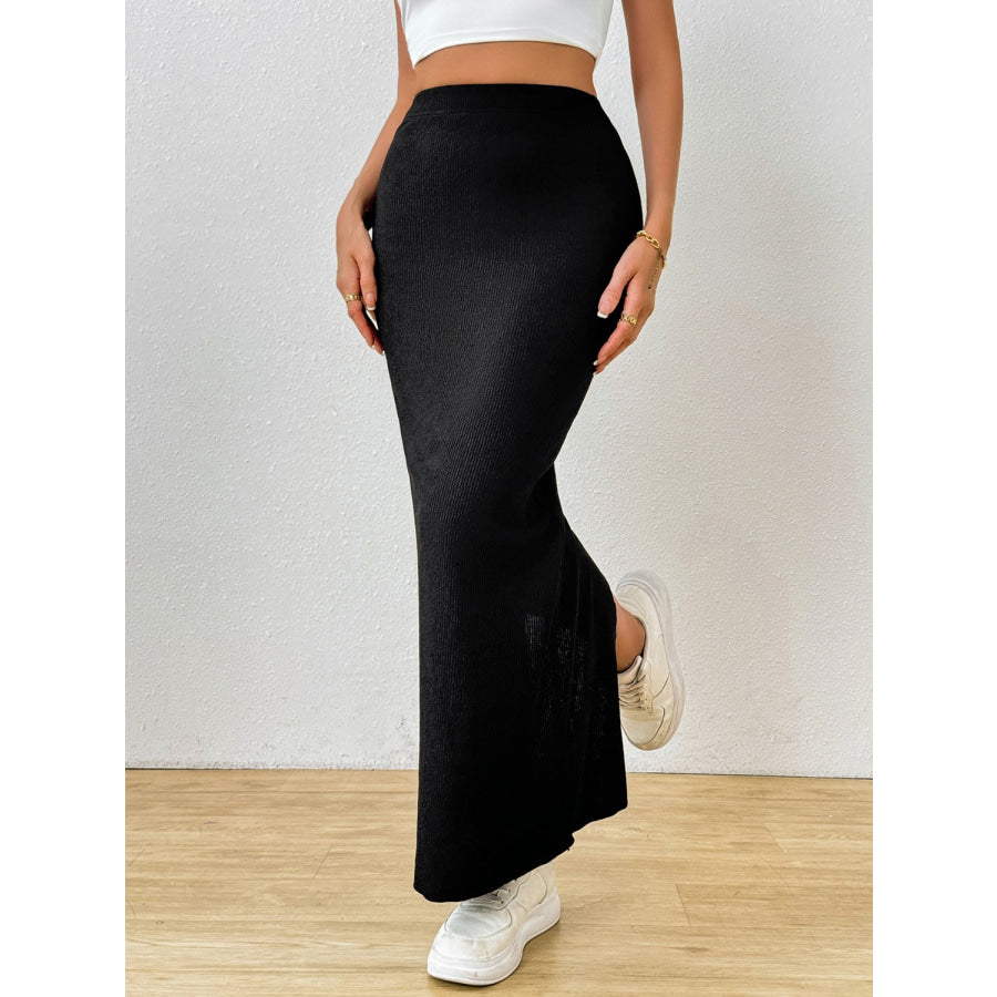 Slit Maxi Wrap Skirt Apparel and Accessories