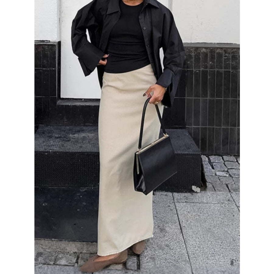 Slit Midi Skirt Apparel and Accessories
