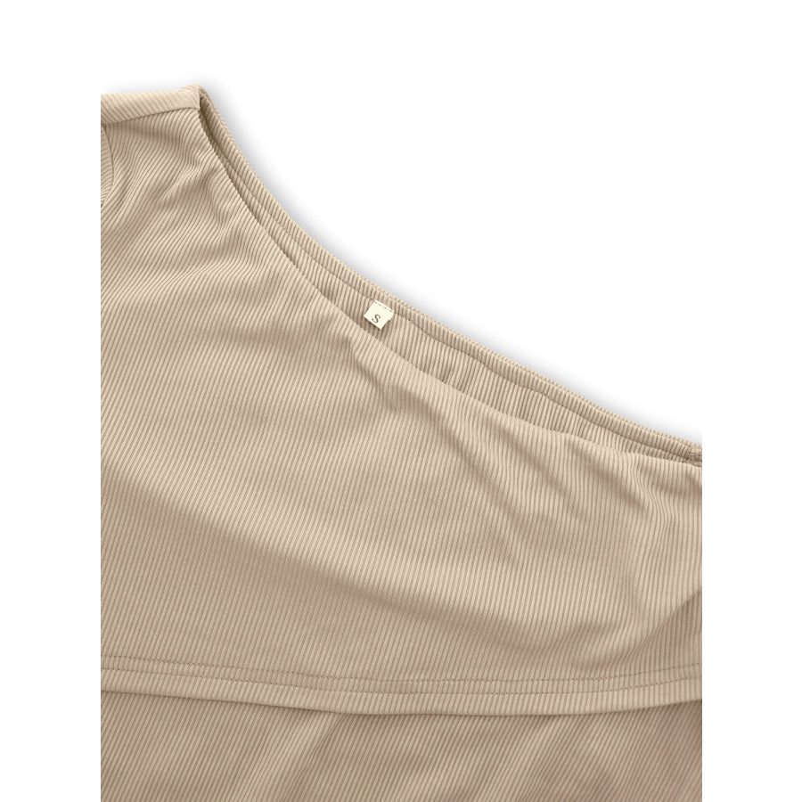 Slit One Shoulder Long Sleeve Dress Apparel and Accessories