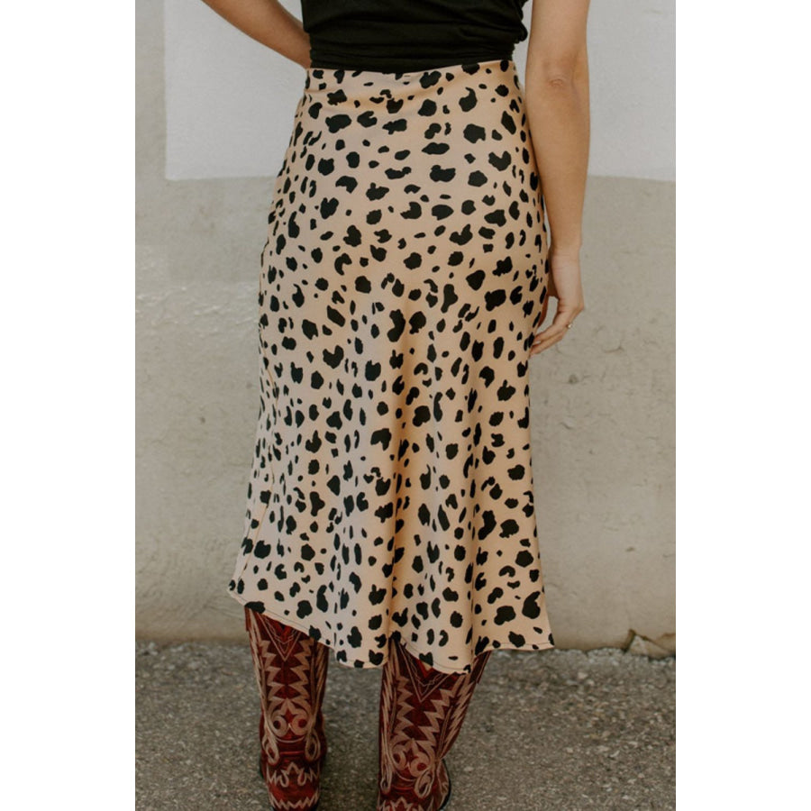 Slit Printed Midi Skirt Apparel and Accessories