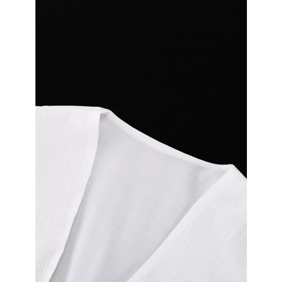 Slit Puff Sleeve Maxi Dress Apparel and Accessories