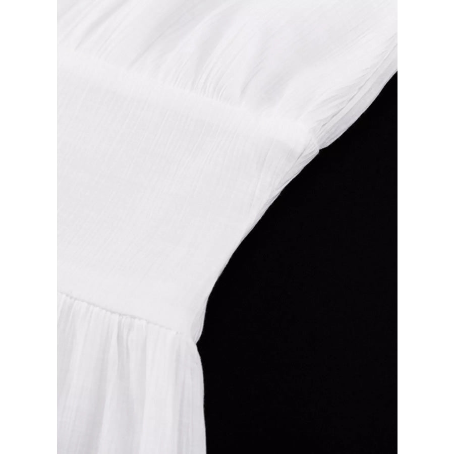 Slit Puff Sleeve Maxi Dress Apparel and Accessories
