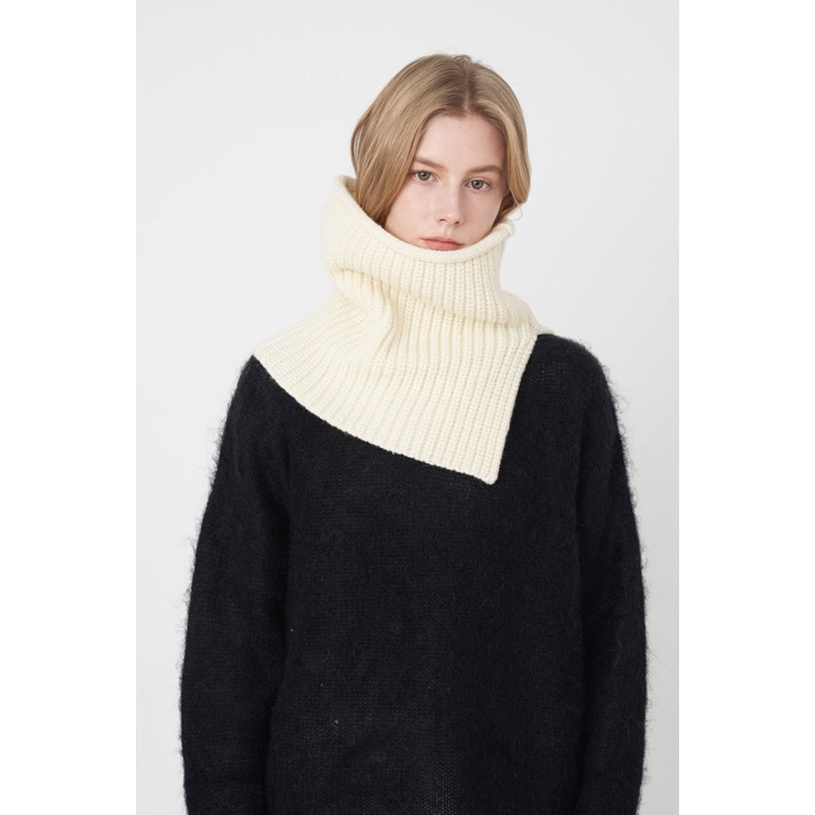 Slit Pullover Knit Scarf Ivory / One Size Apparel and Accessories