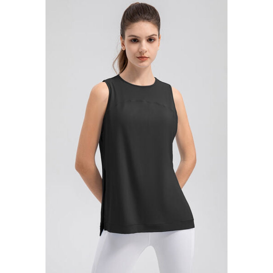 Slit Round Neck Tank Clothing