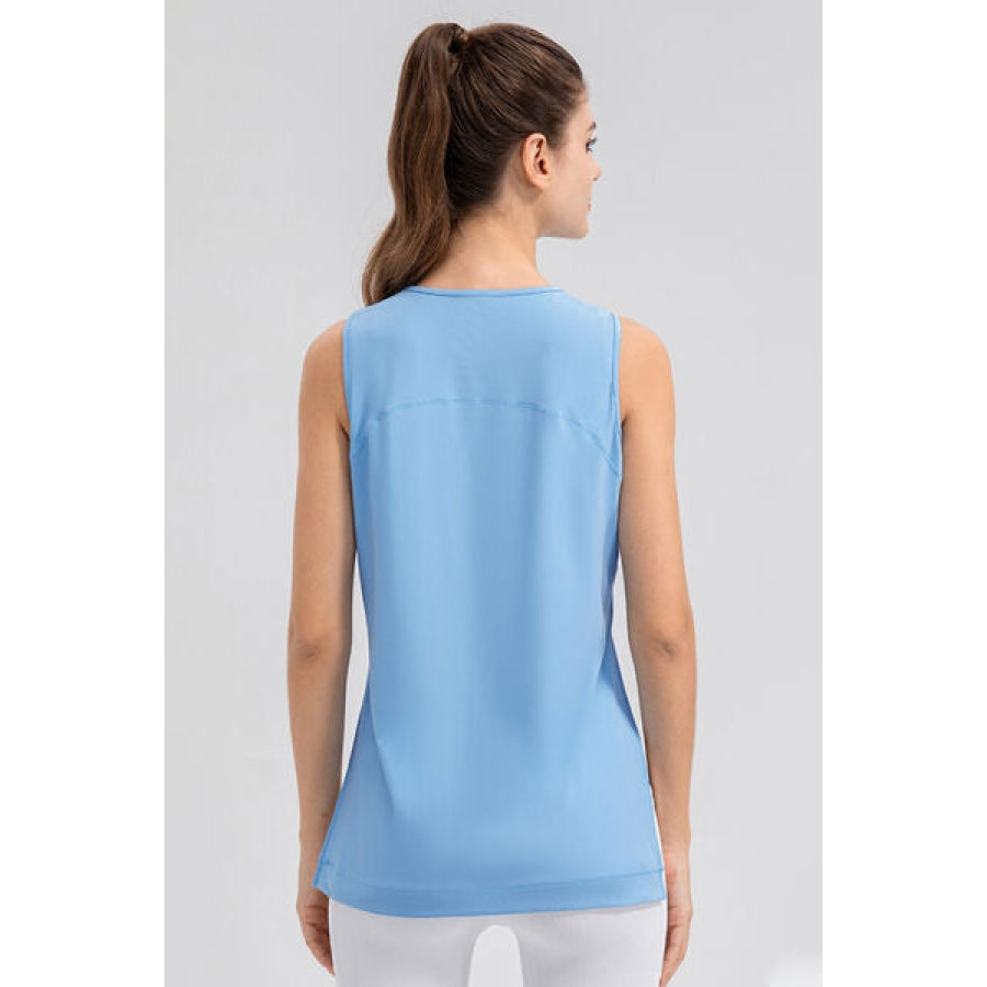 Slit Round Neck Tank Clothing