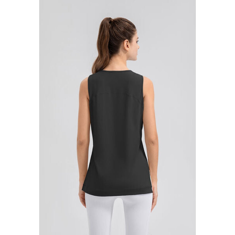 Slit Round Neck Tank Clothing