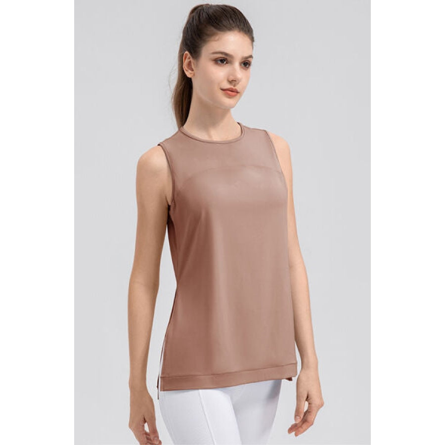 Slit Round Neck Tank Clothing