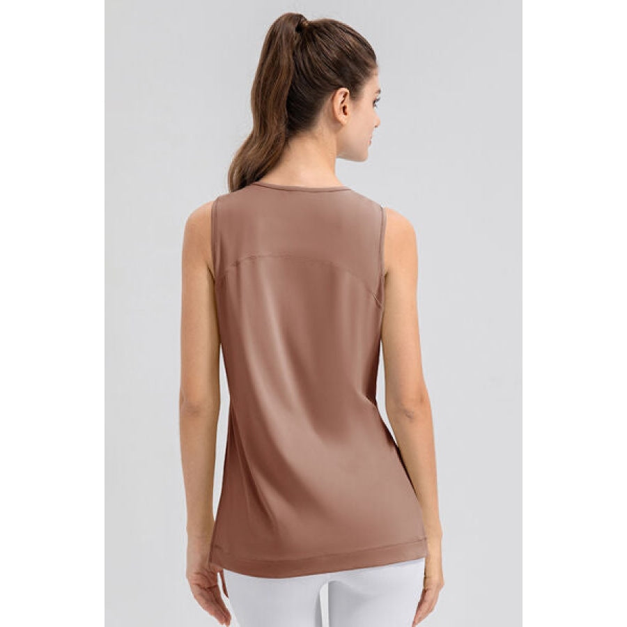 Slit Round Neck Tank Clothing