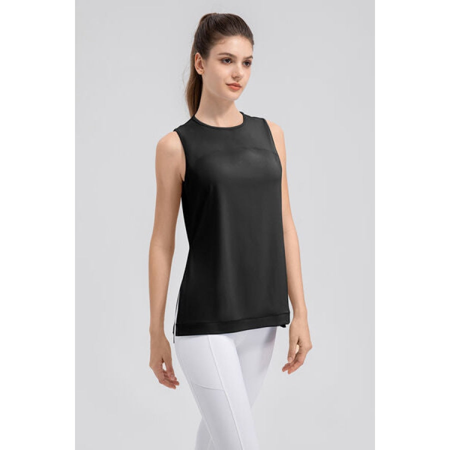 Slit Round Neck Tank Clothing