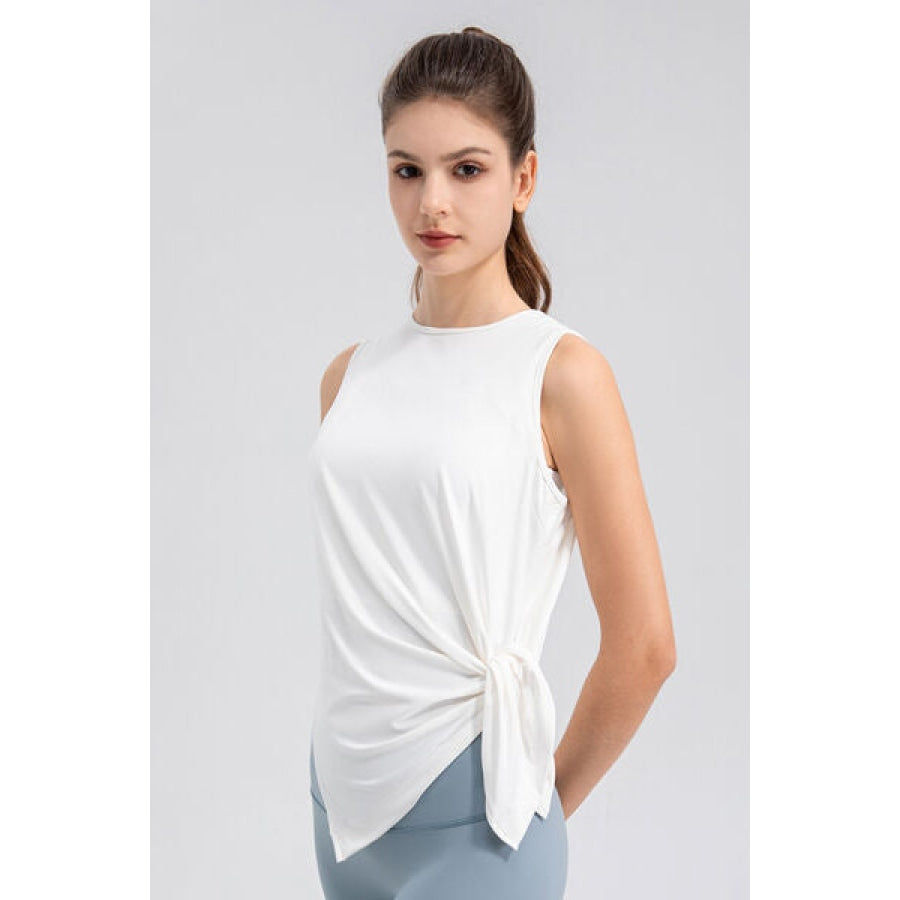 Slit Round Neck Tank Clothing